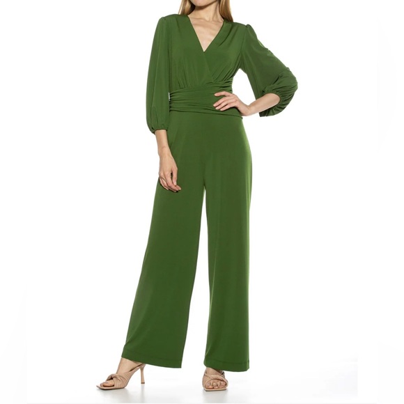 ALEXIA ADMOR NWT $255 Retail Kara Jumpsuit, Size XL, Army Green - Picture 3 of 11